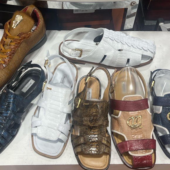 Mauri Other - Mauri Men's Exotic skin Sandals White, Brown, Tan, Red, Blue 2025 edition